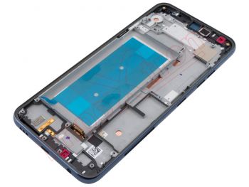 Pantalla completa IPS LCD negra con marco azul / negro para LG Q60 (X525EAW) Single SIM